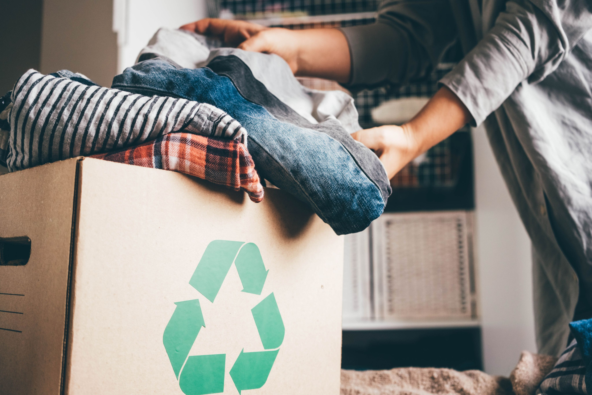 box of clothes to recycle